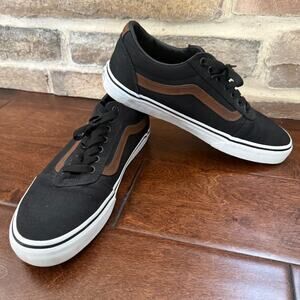 Vans Men's Ward Deluxe Elevated Ortholite Black Brown Skate Shoes Size 8.5 US